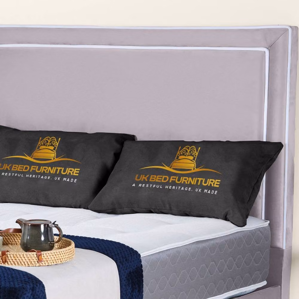 UK Bed Furniture Ariana Modern Upholstered Velvet Bed Frame in Silver, W/D/H: 140 x 200 cm – 2