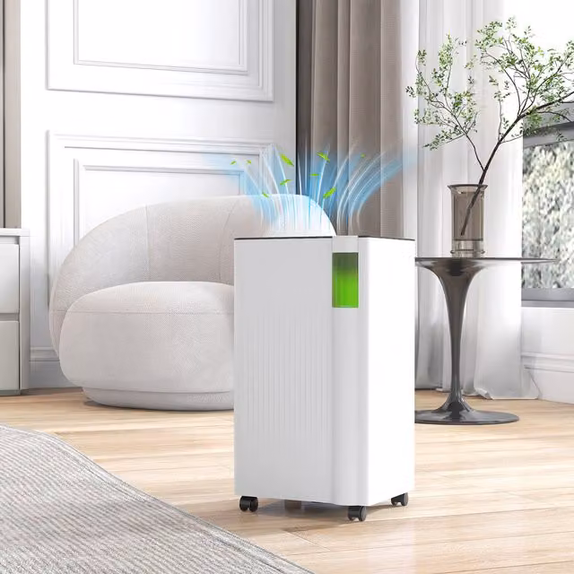 HOMCOM White Dehumidifier with 12L Daily Capacity and Auto Defrost and Air Quality Display