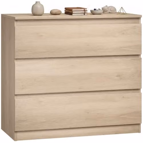 HOMCOM 3-Drawer Storage Organiser Unit in Oak, W/D/H: 80 x 39 x 73 cm