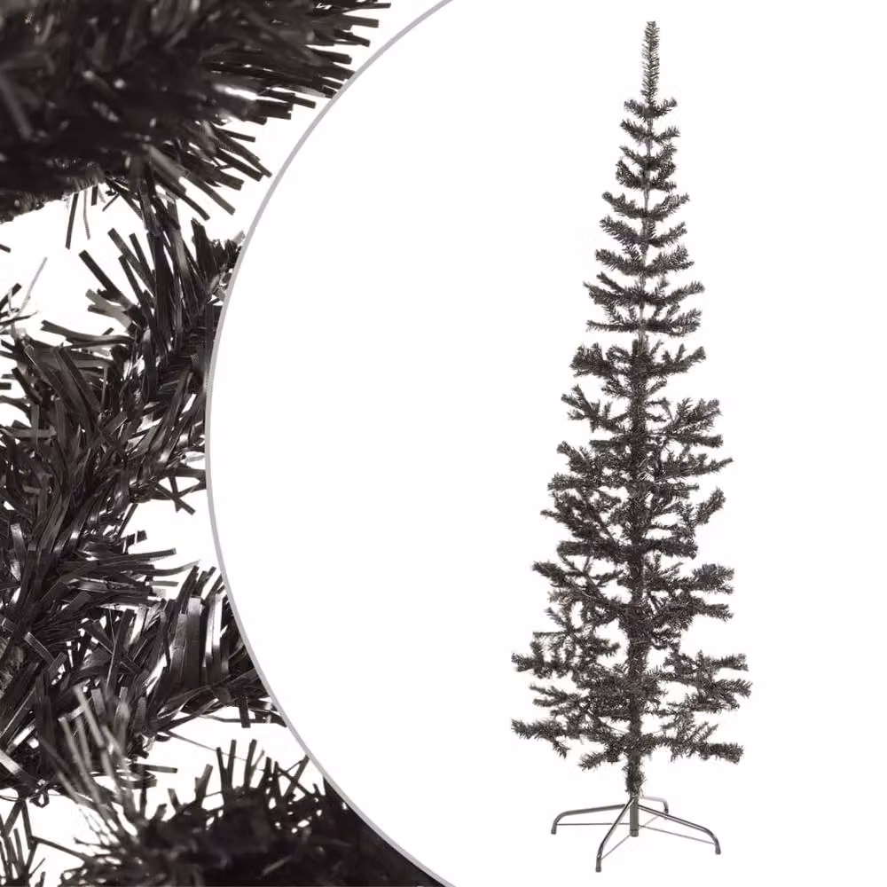 Berkfield Home Slim Christmas Tree in Black, Height: 240 cm – 2