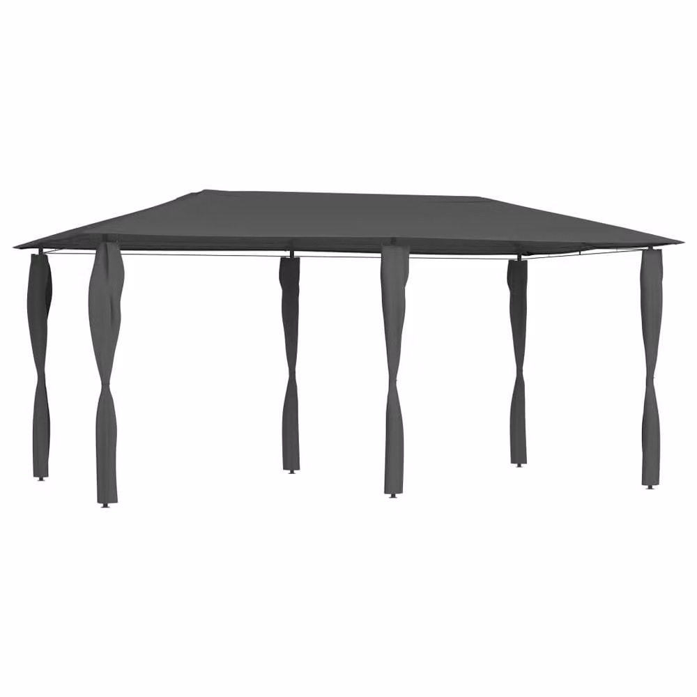 Berkfield Home Gazebo with Post Covers in Anthracite, W: 6 m, D: 3 m, H: 2.6 m – 2