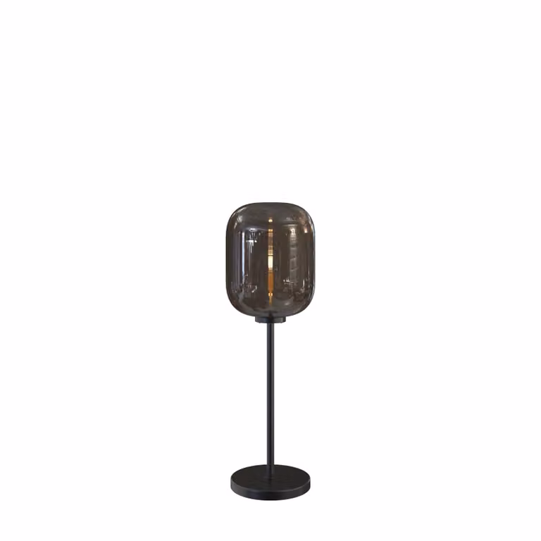 Dôme Deco PAXTON Modern Dome Floor Lamp in Brown and Black Metal and Glass