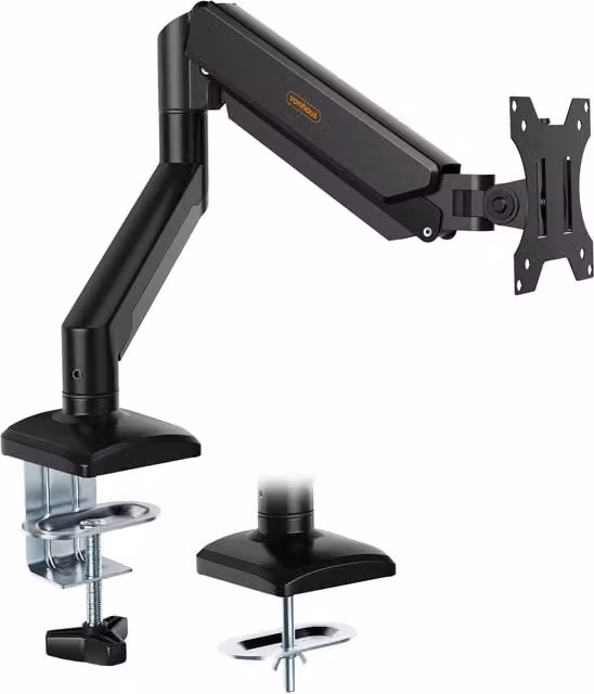 VonHaus Height Adjustable Gas Powered Monitor Stand with Tilt and Swivel Arms, Black