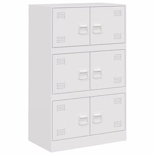 vidaXL Modern White Metal Sideboard W/D/H: 67 x 39 x 107 cm