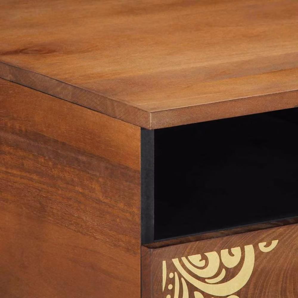 Berkfield Home Mango Wood Coffee Table in Brown, W: 80 cm, D: 54 cm, H: 40 cm – 3