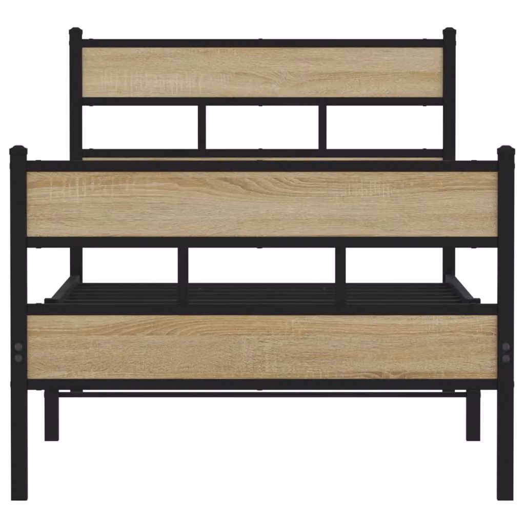 Berkfield Home Metal Bed Frame in Sonoma Oak Brown, Small Single, W: 75 cm, L: 190 cm – 3
