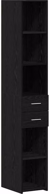 Berkfield Home Highboard in Black Oak, W: 30 cm, D: 42.5 cm, H: 225 cm