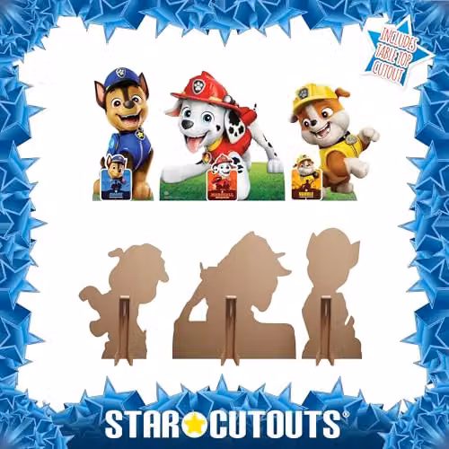 Star Cutouts SC4598 Paw Patrol Chase, Marshall and Rubble Multi Pack Cardboard Cutouts, Multicolour, Height: 66 cm – 3
