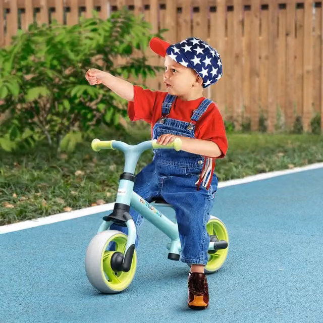 AIYAPLAY Baby Balance Bike with Adjustable Seat, Green