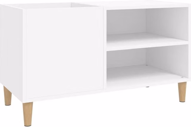 Berkfield Home Record Cabinet in White, W/D/H: 84.5 x 38 x 48 cm – 1