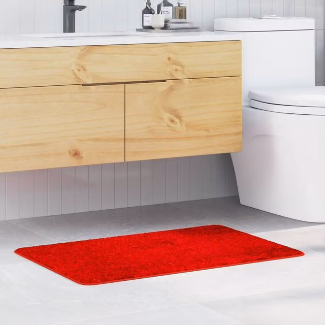 Berkfield Home Rectangular Non-Slip Bath Mat, Red, W: 60 cm, D: 90 cm