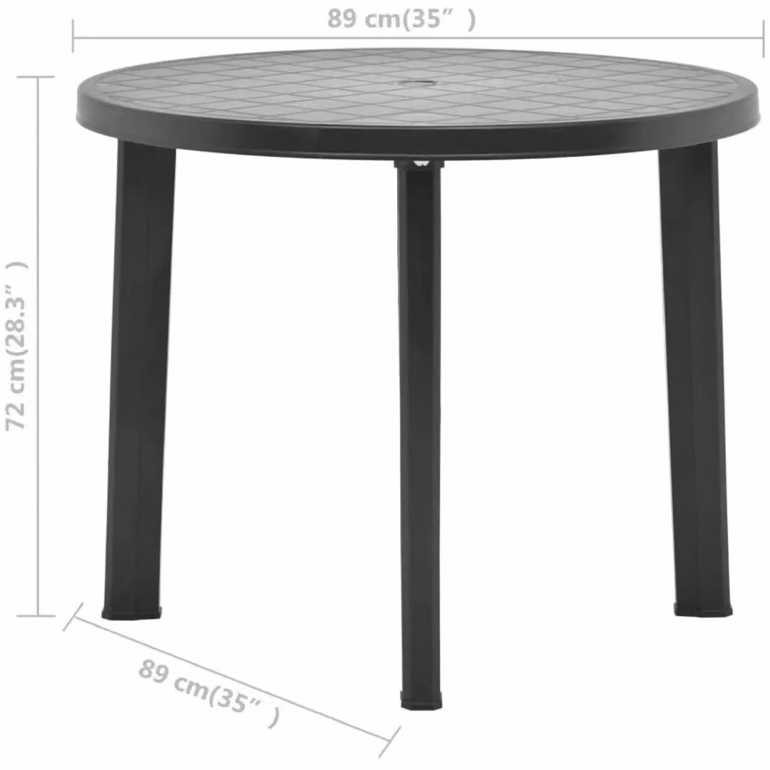 EONLION Outdoor Round Plastic Bistro Table in Anthracite Black – 2
