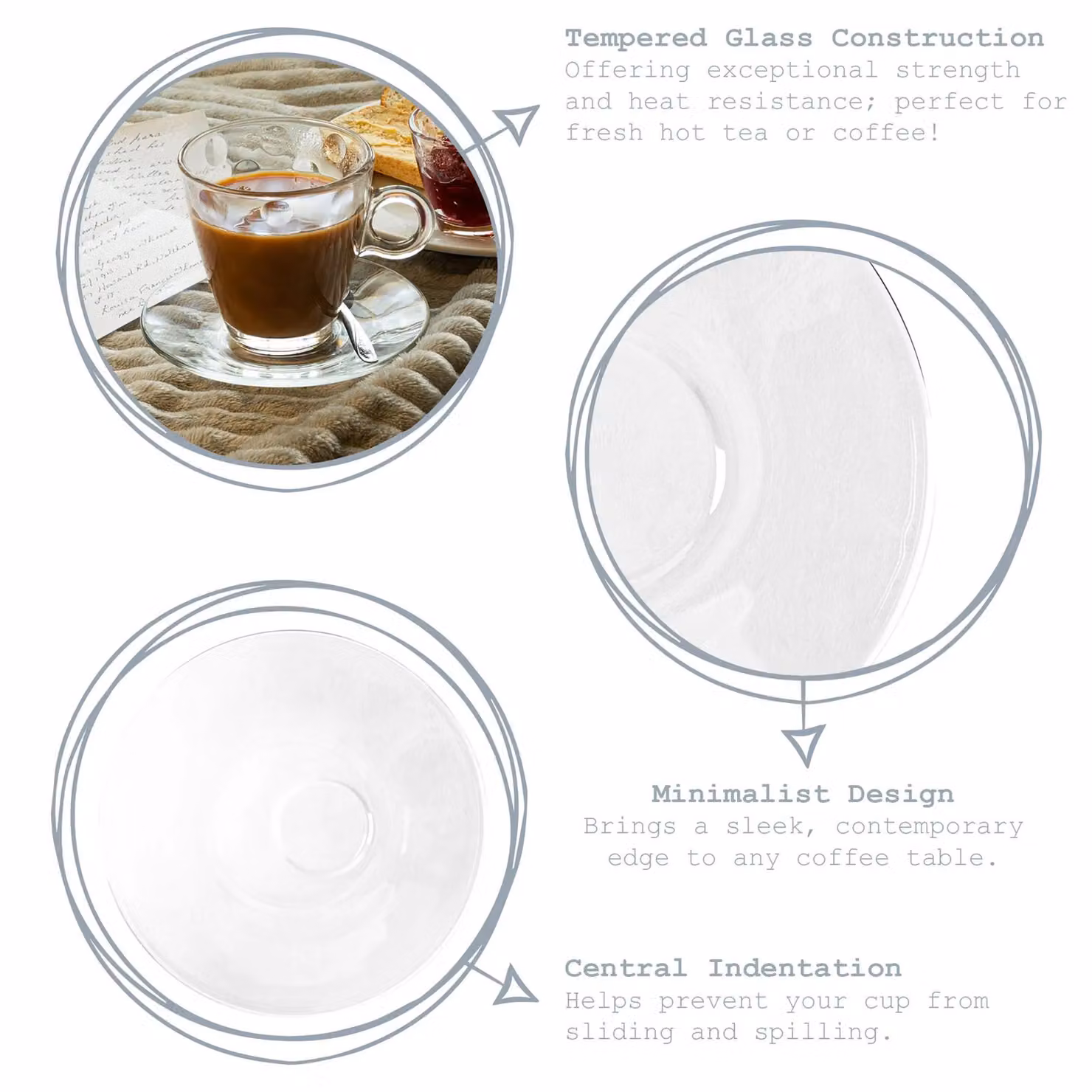 Bormioli Rocco Bar Glass Cappuccino Saucers, Clear, Pack of 24, Diameter: 14 cm – 1