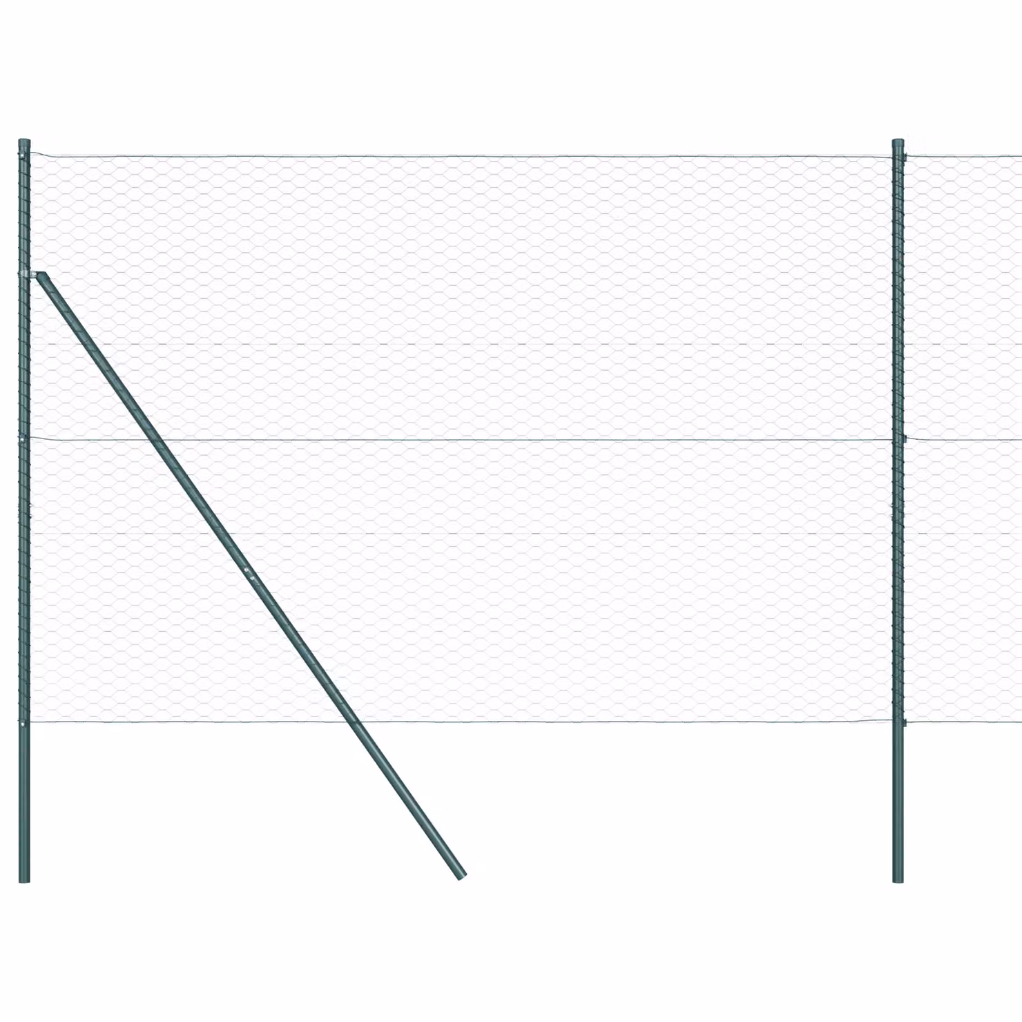 Berkfield Home Hexagon Steel Fence, Green, 6 x 10 m – 3