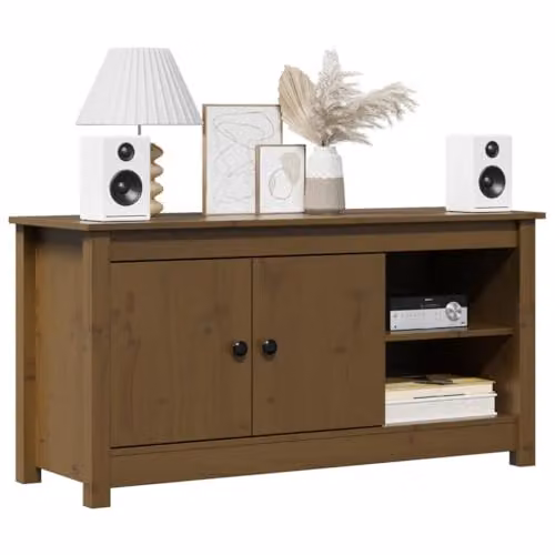 vidaXL Rustic Solid Wood Pine TV Cabinet in Honey Brown – 4