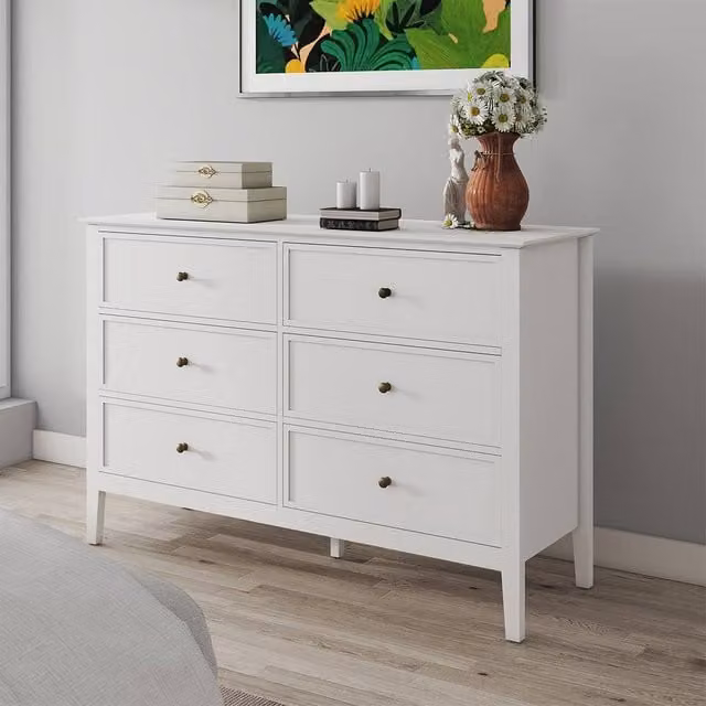 Melody Maison Rowley White 6 Drawer Chest Of Drawers