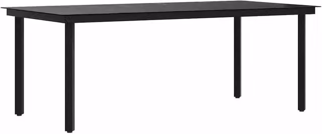 Berkfield Home Garden Dining Table in Black Steel and Glass, W/D/H: 200 x 100 x 74 cm – 1