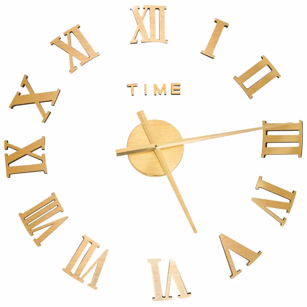 Berkfield Home Modern Gold 3D Geometric Metal Wall Clock, Diameter: 100 cm – 2