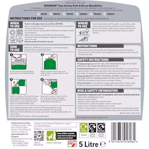 Roundup Path Weedkiller Ready to Use Refill for Pressure Sprayer, 5 l – 2