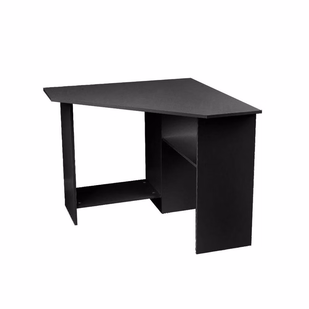 ERGOVEXA Modern Computer and Writing Desk with Shelves in Black – 5