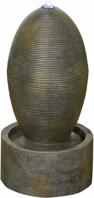 Primrose Petite Slate Rippling Cascade Water Feature with LED Lights in Brown