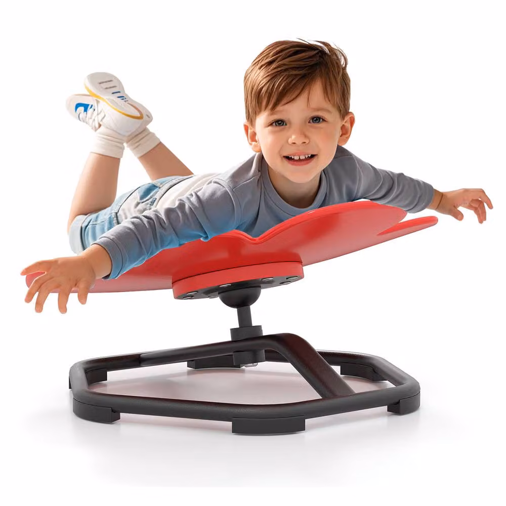 Costway Kids Sensory Petal Swivel Chair with 360 Degree Spin in Red – 6