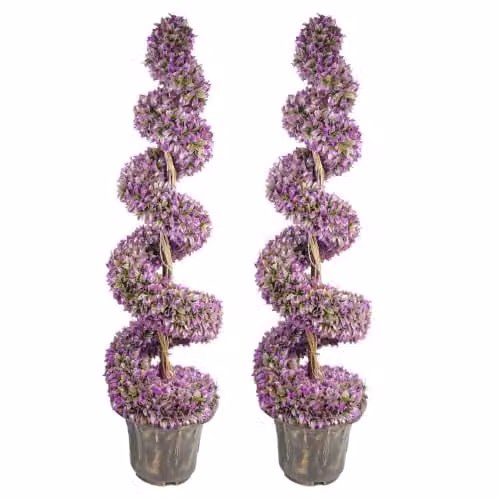 Leaf Design UK Large Purple Artificial Spiral Tree with Decorative Planter, Height: 120 cm – 1