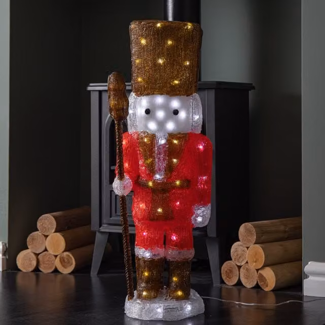 Samuel Alexander 65cm Light Up Acrylic Christmas Nutcracker Decoration with 80 White LEDs – 1