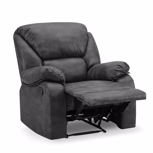 Home Detail Enoch Manual Recliner Armchair in Black Faux Leather