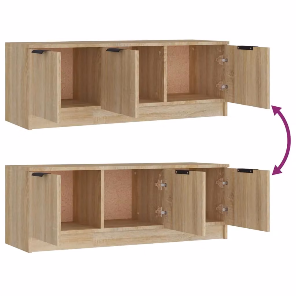 Berkfield Home Sonoma Oak TV Cabinet in Brown, W: 102 cm, D: 36.5 cm, H: 36.5 cm – 3