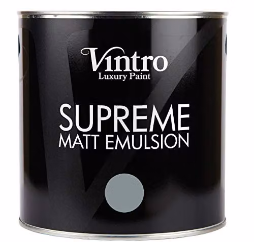 Vintro Luxury Matt Emulsion Multi Surface Paint in Grey Cloudburst, 2.5L – 2