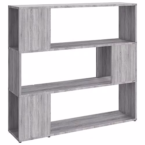 vidaXL Book Cabinet and Room Divider in Grey Sonoma, W: 100 cm, D: 24 cm, H: 94 cm