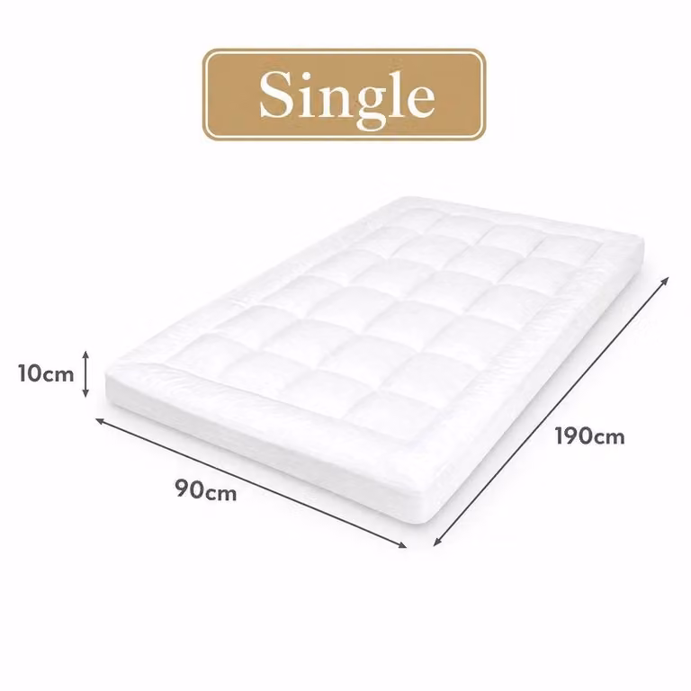KORVIXA White Mattress Topper, 10 cm Depth, Double Size