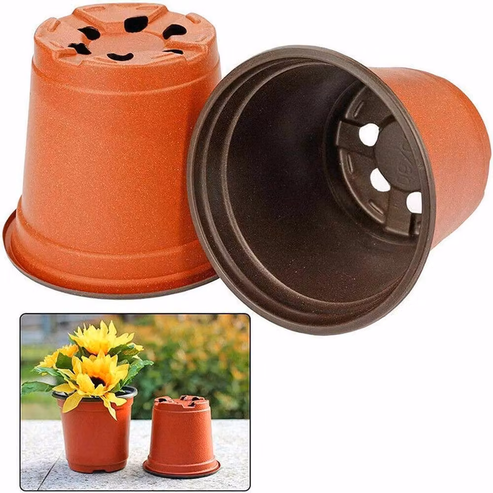 NESTLUNE Plastic Multipurpose Seedling and Flower Planter Pot in Orange – 4