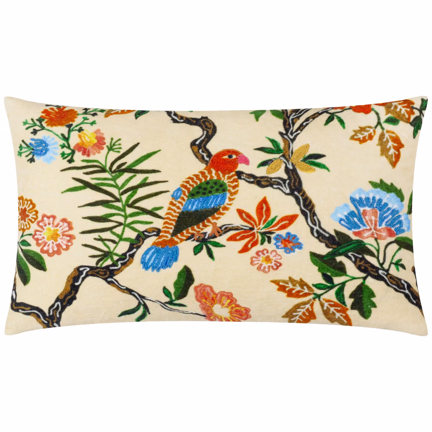 Wylder Tropics Sittacula Embroidered Multicolour Rectangular Cushion, W/H: 50 x 30 cm – 2