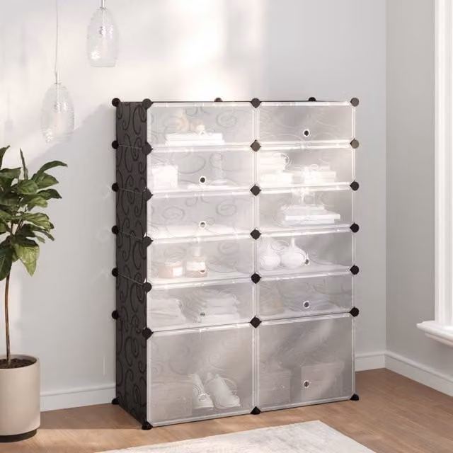 Berkfield Home Black Shoe Rack, W/D/H: 94 x 37 x 125 cm