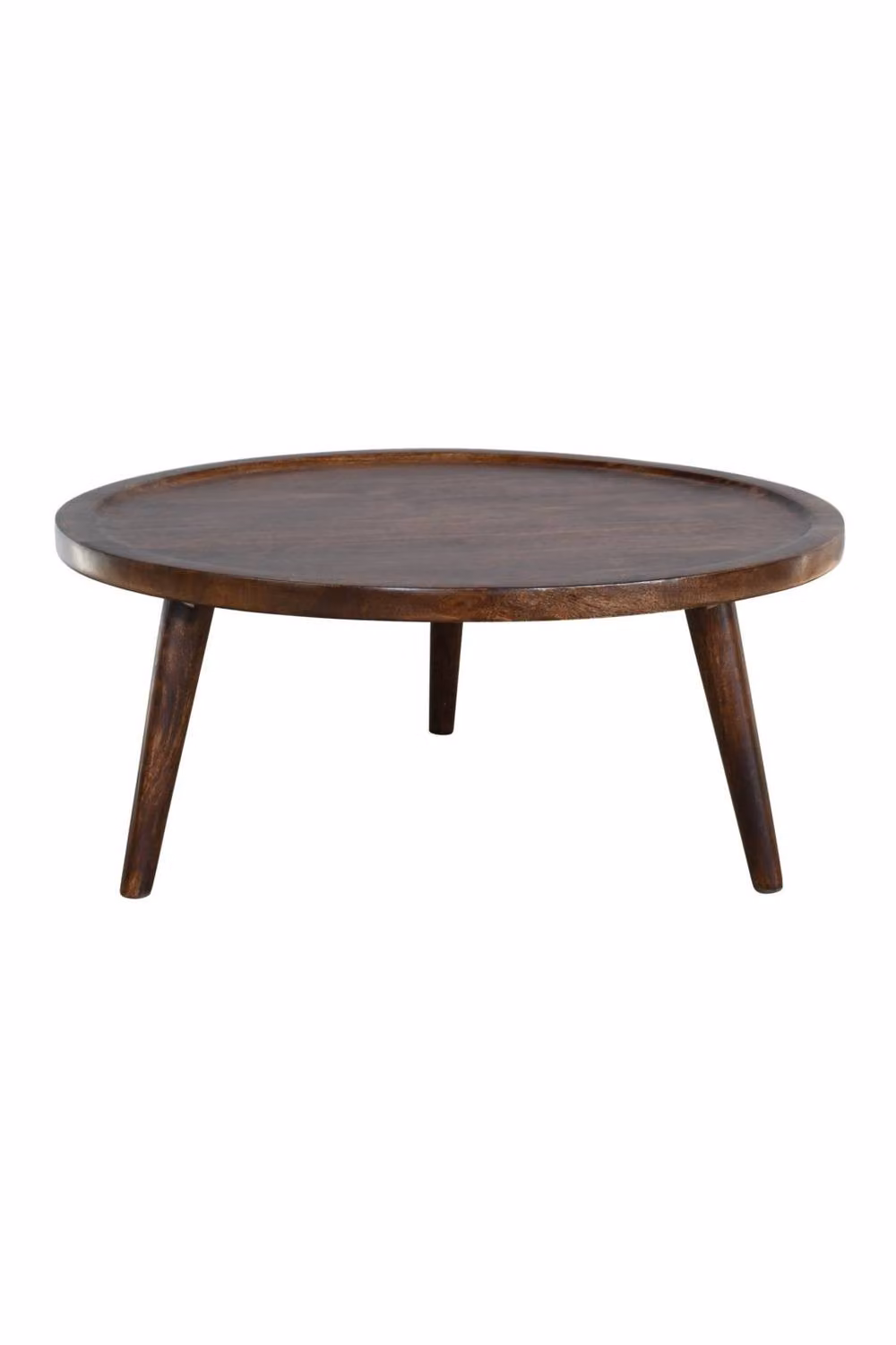 IH Design Bathwick Round Mango Wood Coffee Table in Brown, Diameter: 70 cm, Height: 30 cm – 2