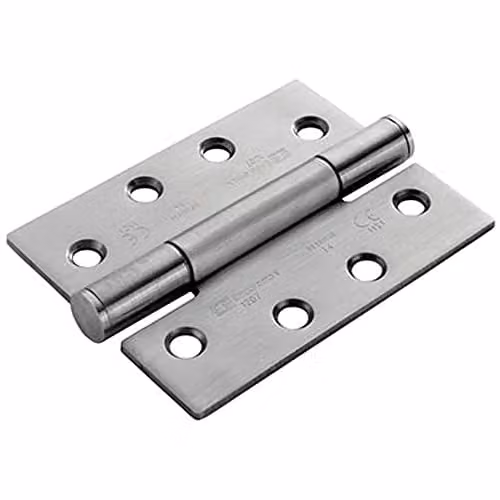Loops Pair of Concealed 14 Bearing Internal Door Hinges in Satin Steel, W/D/H: 100 x 75 x 3 mm