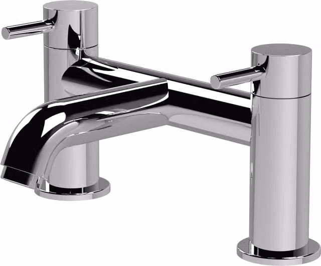 Balterley Round Minimalist Single Lever Deck Mounted Bath Filler Tap in Chrome Silver