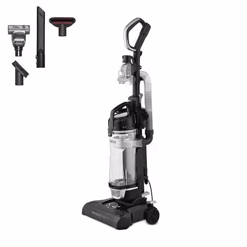 Tower TXP30PET Reach Bagless Upright Vacuum Cleaner with Cyclonic Technology and Pet Hair Attachment, 400W, Platinum and Black – 1