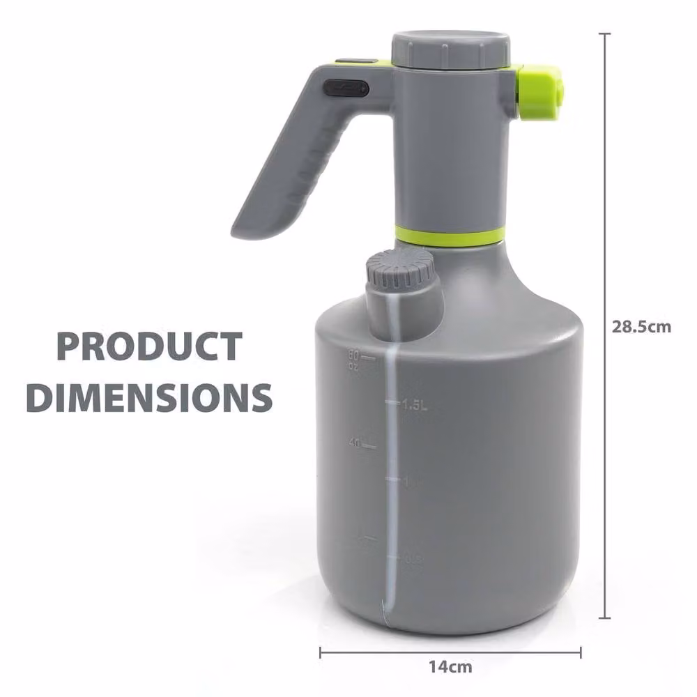 Crystals 2L Electric Automatic Plant Spray Bottle Watering Can with Rechargeable Battery in Grey – 2