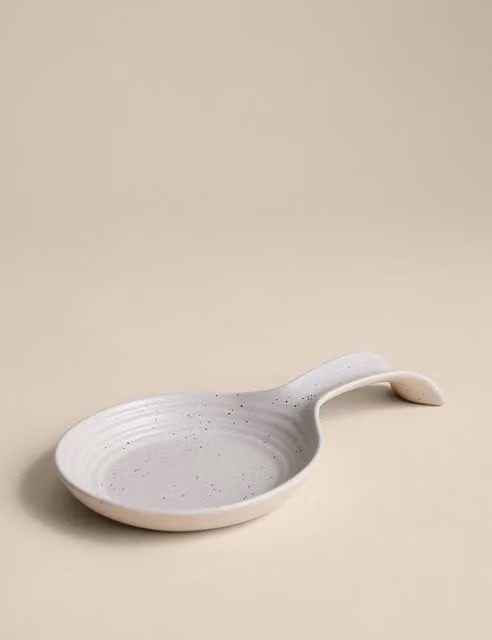 M&S White Round Ceramic Spoon Rest