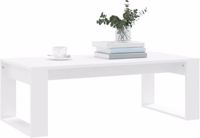Berkfield Home Modern White Rectangular Coffee Table W/D/H: 102 x 50 x 35 cm