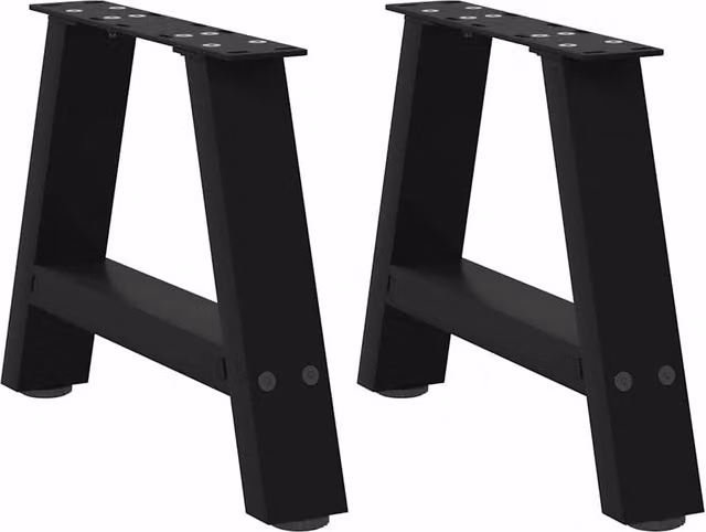 Berkfield Home A-Shaped Coffee Table Legs, 2 Piece Set, Black Steel, H: 50 cm, W: 30-31 cm – 1