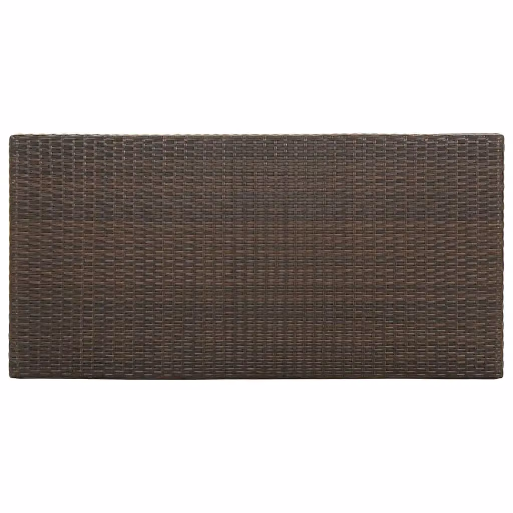 Berkfield Home Bar Table with Storage Rack in Brown Poly Rattan, W/D/H: 120 x 60 x 110 cm – 4