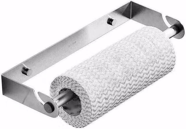 KORVIXA Wall Mounted Stainless Steel Kitchen Towel Paper Roll Holder in Silver