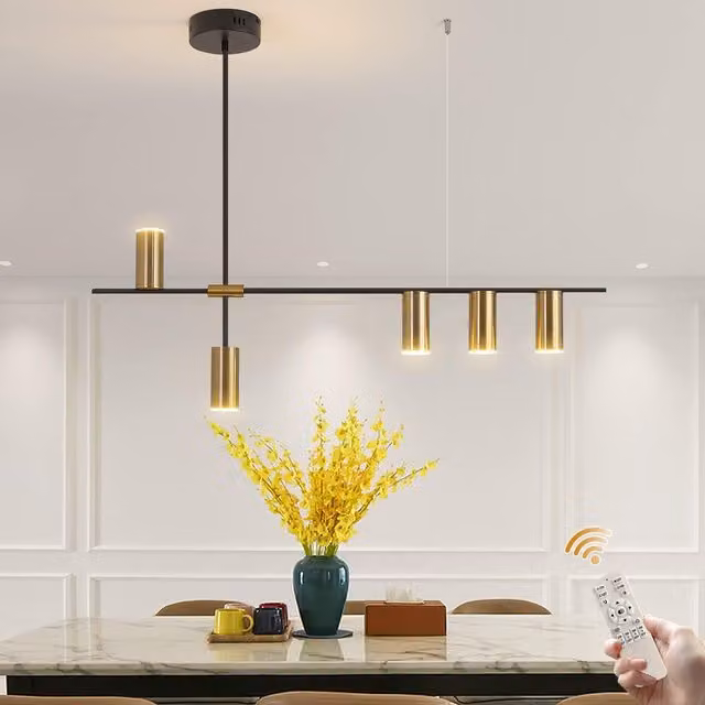 Garwarm 5-Light Modern Dimmable LED Pendant Light in Gold and Black – 1