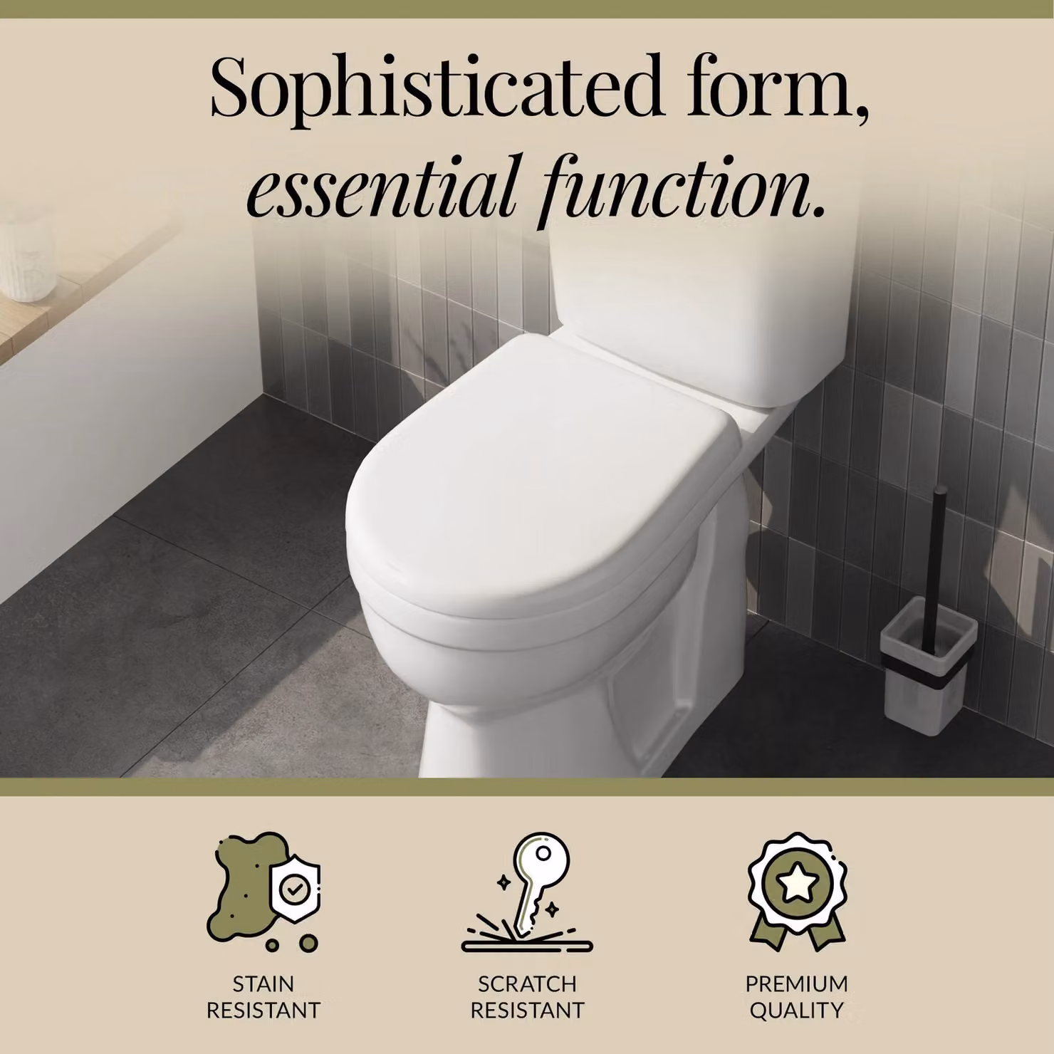 Balterley White Ceramic Single Flush Comfort Height Toilet Pan with Cistern and Soft Close Seat – 3