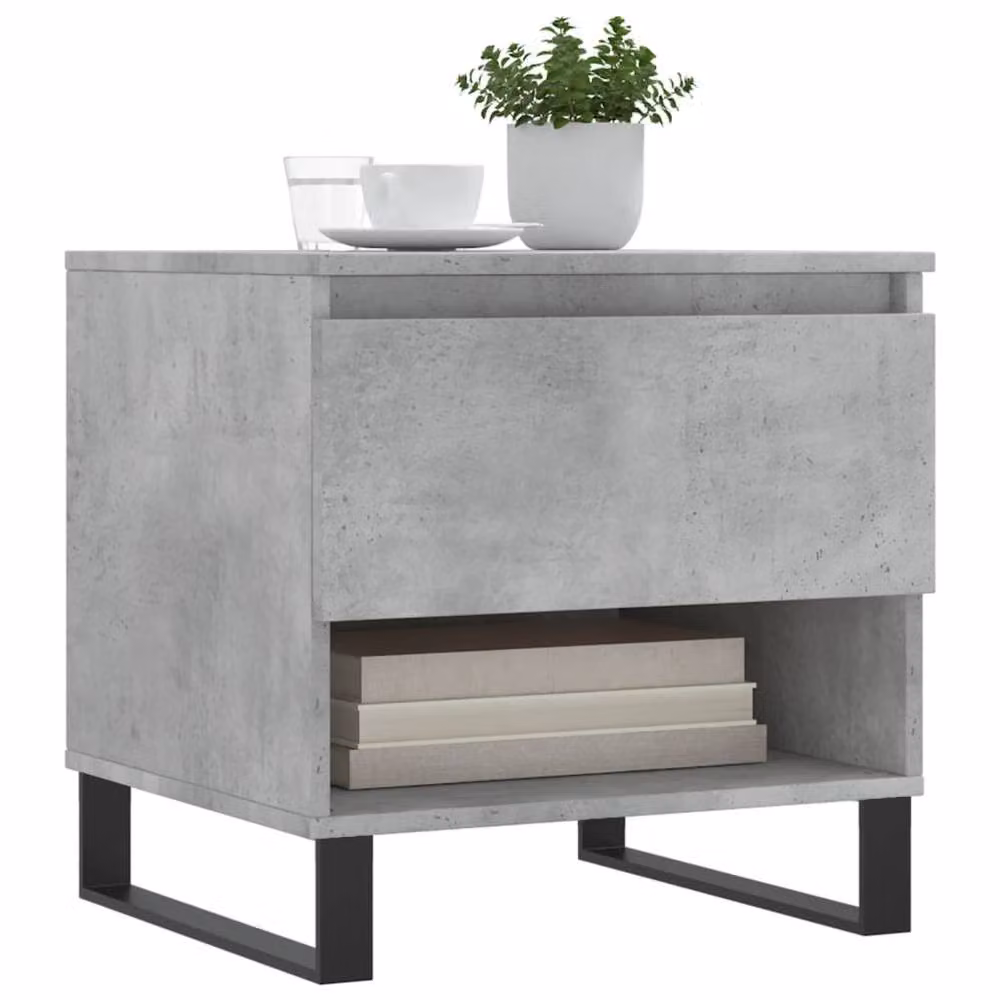 Berkfield Home Set of 2 Modern Nested Coffee Tables in Concrete Grey, W/D/H: 50 x 46 x 50 cm – 3