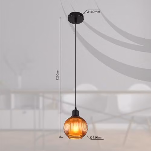 Globo Lighting Modern Sphere Pendant Lamp in Black and Bronze with Transparent Glass – 3